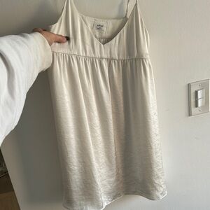 Aritzia White Badydoll silky Dress